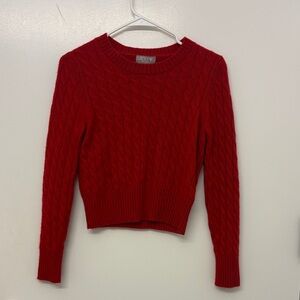 J. Crew Women's Vibrant Red Cable Knit Sweater